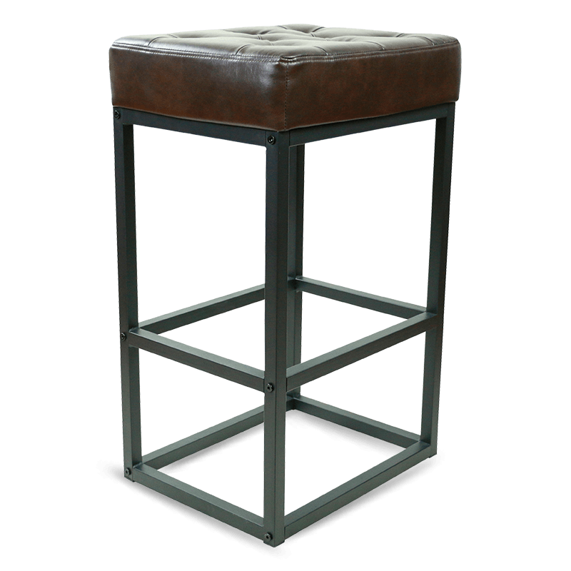MC-2501H Faux Leather Seat Bar Stool Built-in Perimeter Footrests