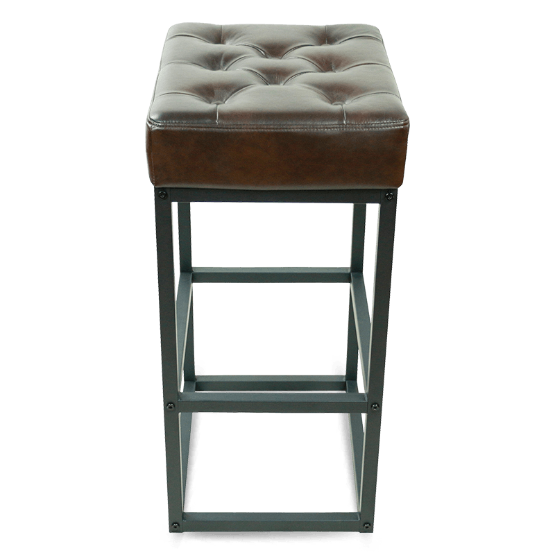MC-2501H Faux Leather Seat Bar Stool Built-in Perimeter Footrests