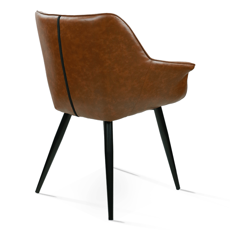 MC-2108 Retro Faux Leather Dining Chair with Armrests