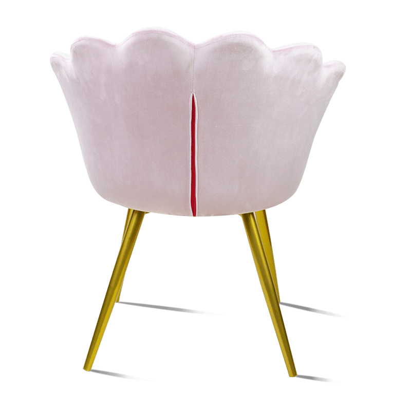 MC-2105 Pink Shell Shape Velvet Fabric Home Dining Chair