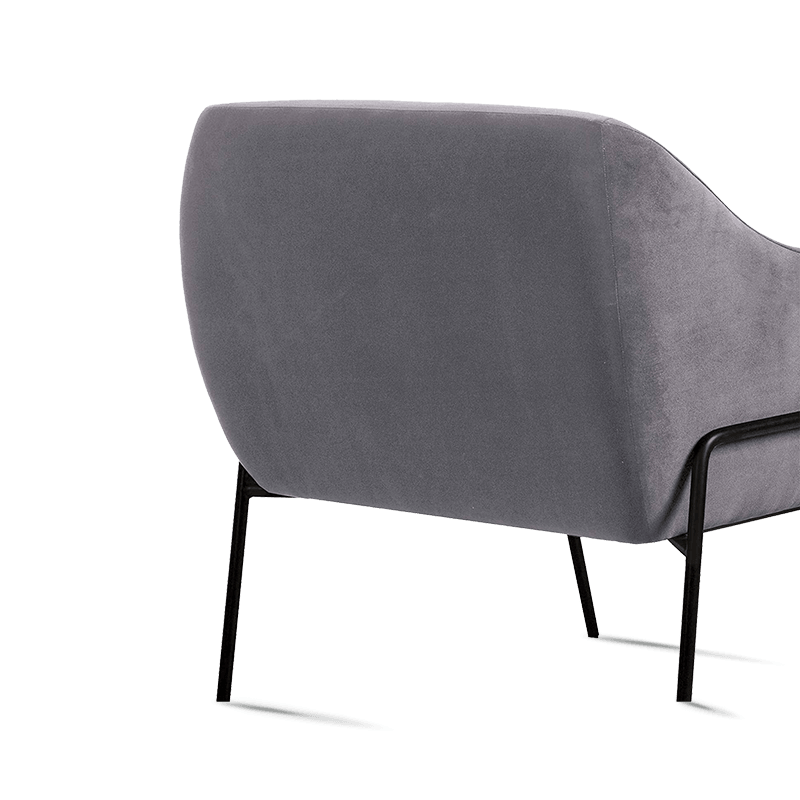 MC-1104 Steel+Plywood Frame Material Velvet Accent Cathedra cum aurata metalla crura