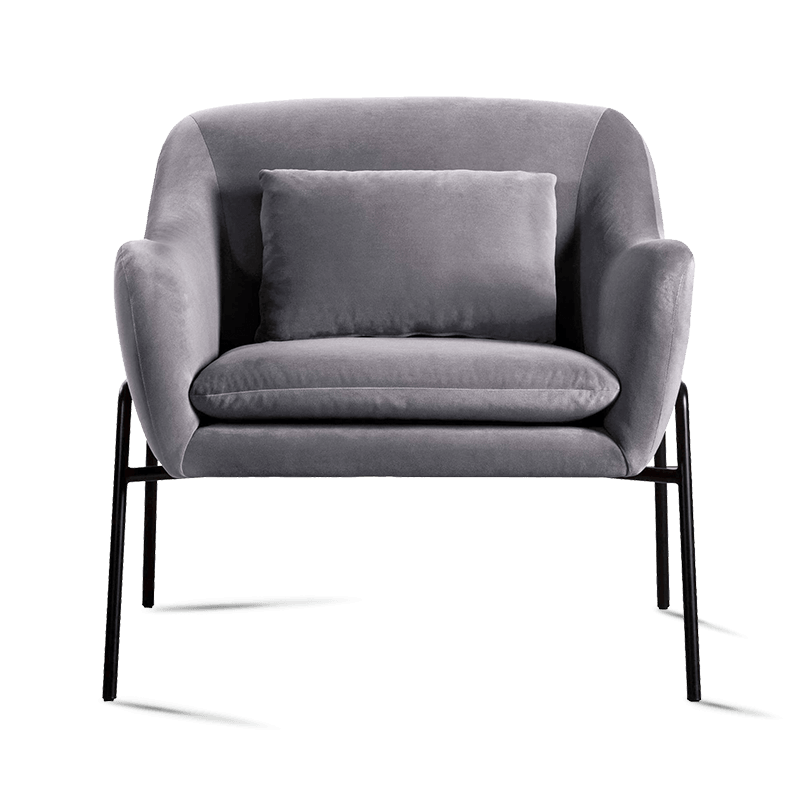 MC-1104 Steel+Plywood Frame Material Velvet Accent Cathedra cum aurata metalla crura