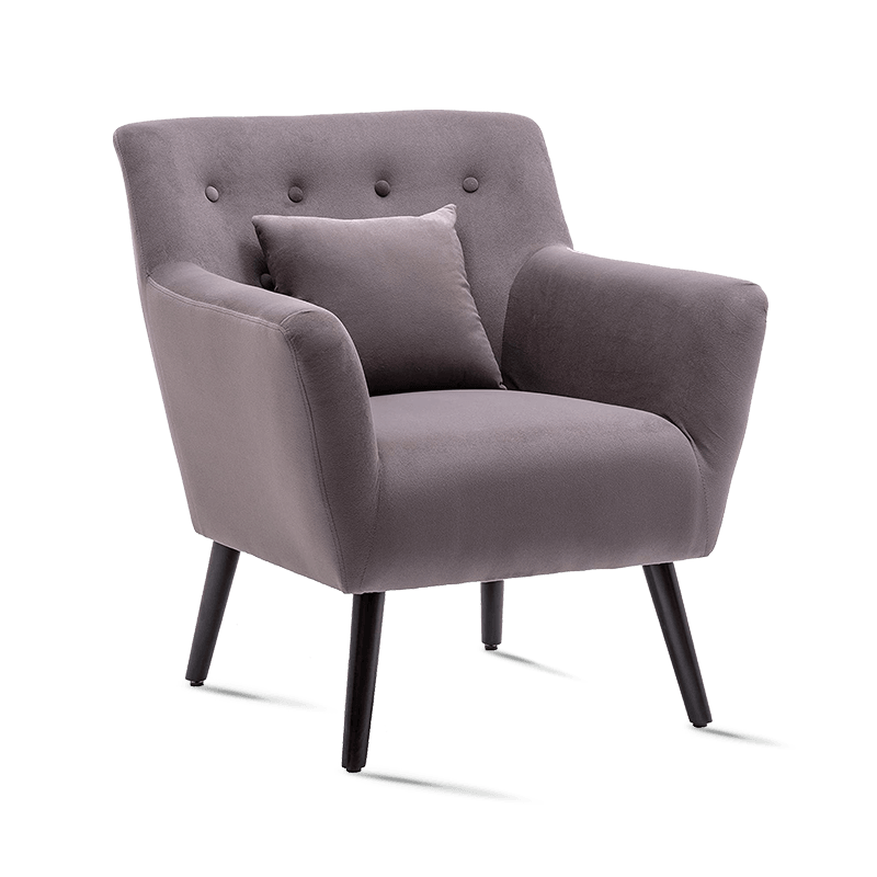 MC-1103 Living Room Velvet Fabric Accent Arm Chairs with Comfy Upholstered